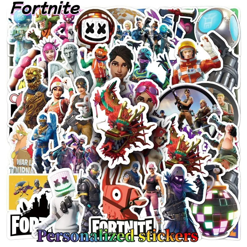 Pegatinas de Fortnite, lindas, modernas, de dibujos animados, personalizadas, creativas, pegatinas para computadora, regalo para cumpleaños de amigos