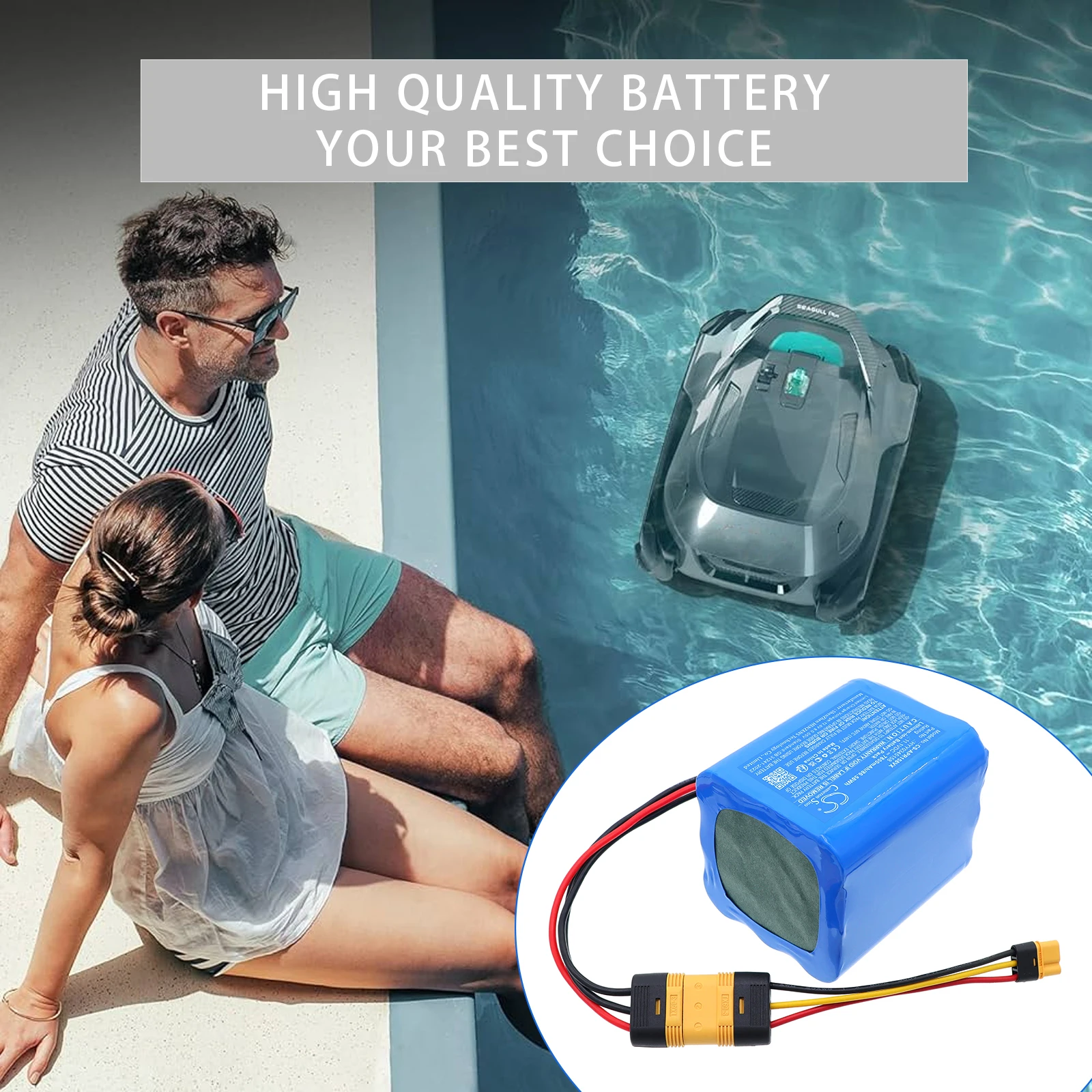 CS Replacement Battery for Aiper Seagull Plus Pool Vacuum PN:HYY0345158 7800mAh / 86.58Wh