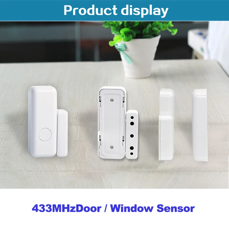 TAIBOAN 433MHz Wireless Magnetic Door Window Sensor Home for Alarm System App Notification Alerts Window Sensor Detector