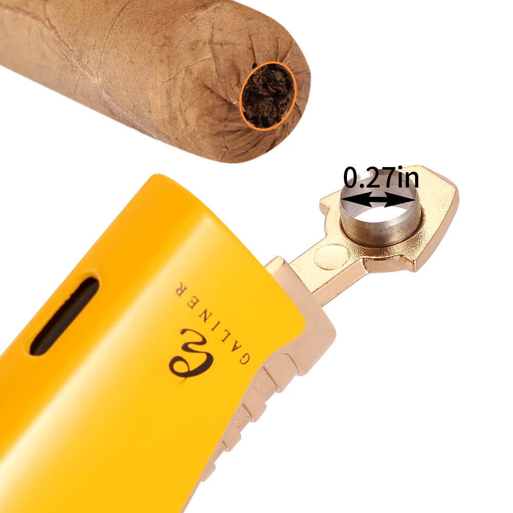 GALINER Metal Butane Gas Cigar Lighter Portable 3 Torch Blue Flame Lighter Smoking Cigar Accessroies