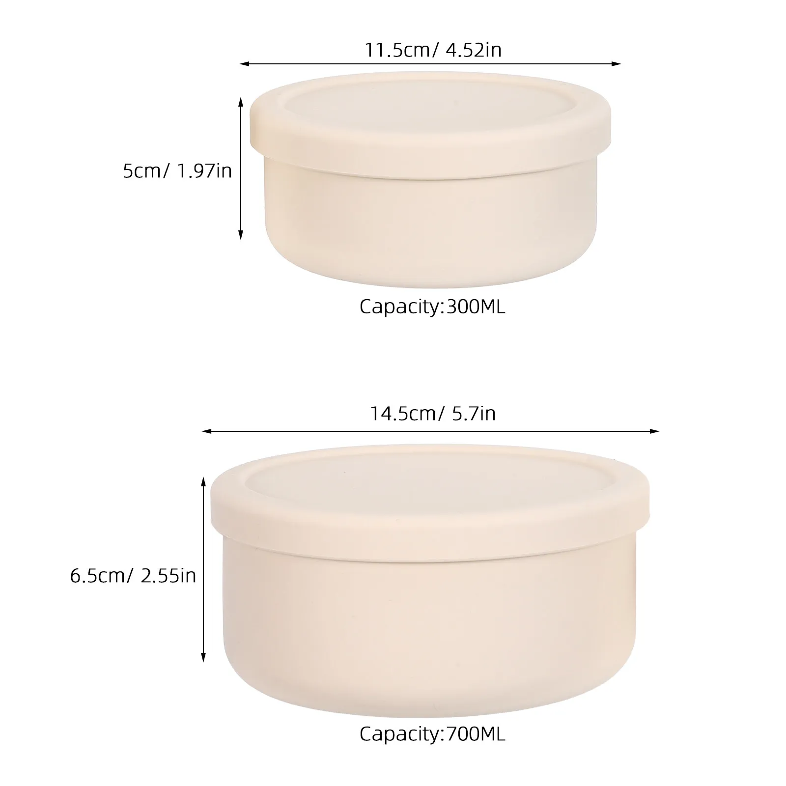 2pcs Pizza Dough Proofing Box 300ML 700ML Stackable Pizza Proofing Dough Trays With Covers Preparation Container For Bread