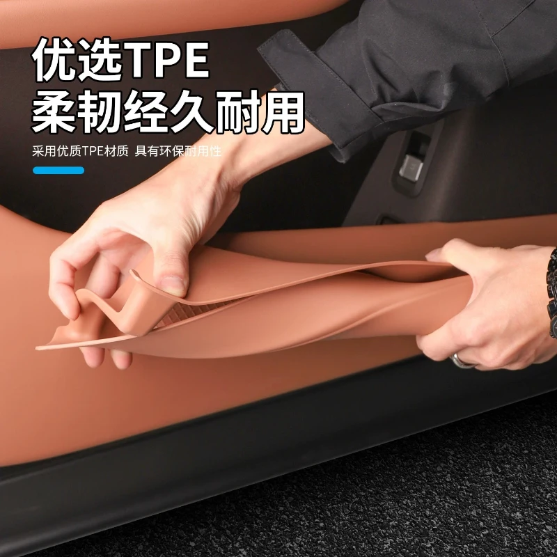 For Denza N8L Door Storage Box TPE Organizer Car Door Pocket Side Storage Tray Anti-Slip Waterproof  Accessories 25-26 Models