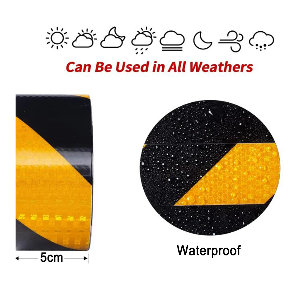 Reflective Tape High Visibility Industrial Marking Hazard Heavy Duty Caution Warning Safety Self Adhesive Tape