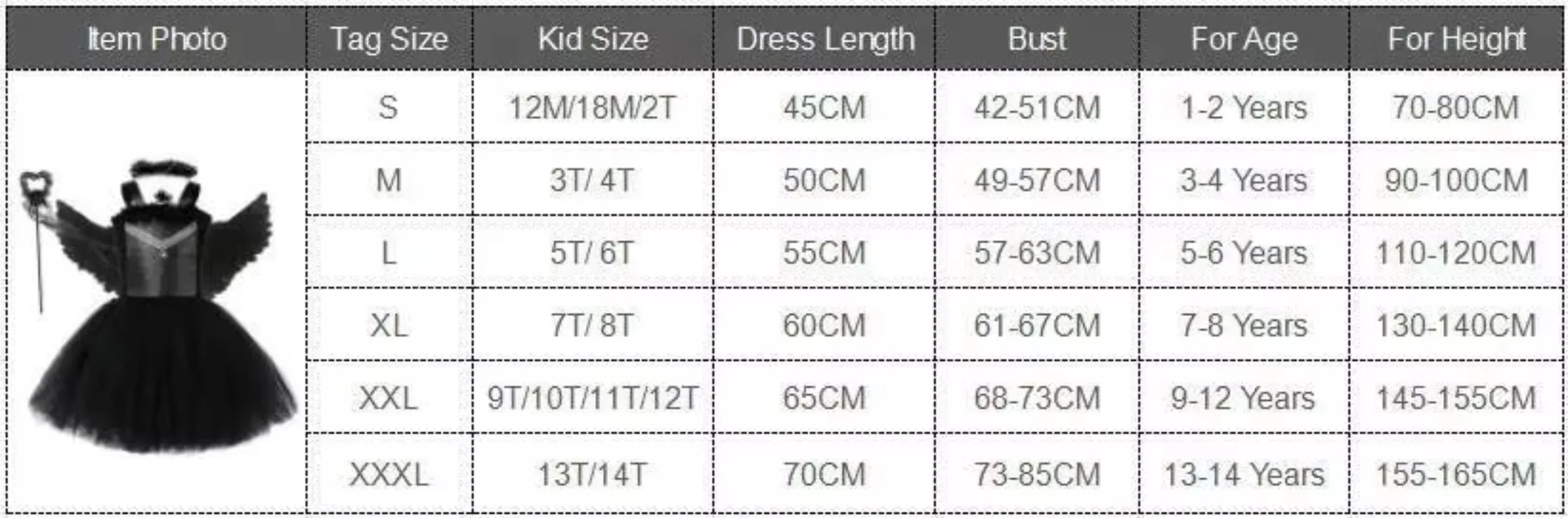 Girls Solid Black Dark Fallen Angel Tutu Dress With Feather Wings Kids Halloween Carnival Fancy Party Costume Outfit