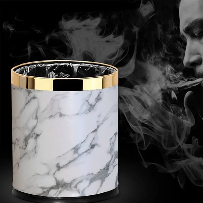 DT20 Trash Can, Kitchen Garbage Can, 10L Marble Pattern Wastebasket Bin, Small Trash Can for Bathroom Living Room Kitchen, PP