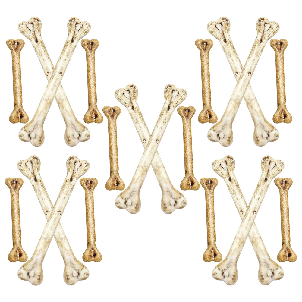 20 Pcs Safe Decorations DIY Small Bone Decorate Light Weight Fake Bones Charms Plastic for Halloween Props Haunted Houses