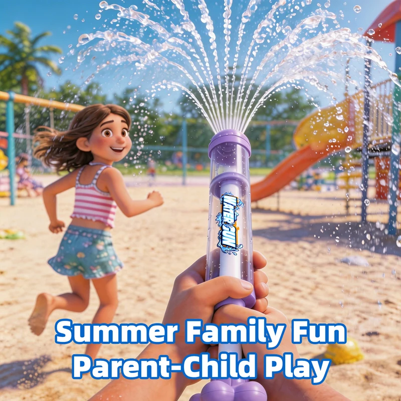 1/3Pcs Summer Pusher Type Fun Water Jet Spray Toy Water Gun Water Splashing Festival Prop Outdoor Toys
