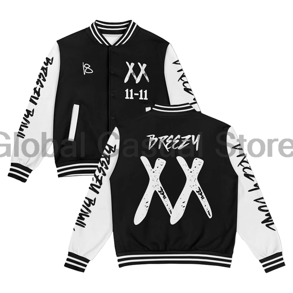

GF Chris Brown 11-11 XX Breezy Bowl Бейсбольная куртка с длинным рукавом Уличная одежда Мужчины Женщины Университетские куртки Модная одежда