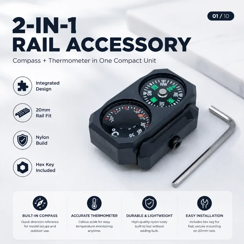 Standard 20MM Rail Toy Model Decor Nylon Combined Compass Thermometer Replacement Parts