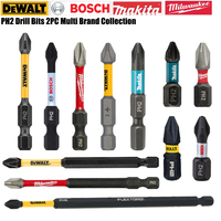 PH2 Drill Bits DEWALT Milwaukee Makita Bosch Multi Brand Collection 2pcs 25mm-152mm Impact Screwdriver Head