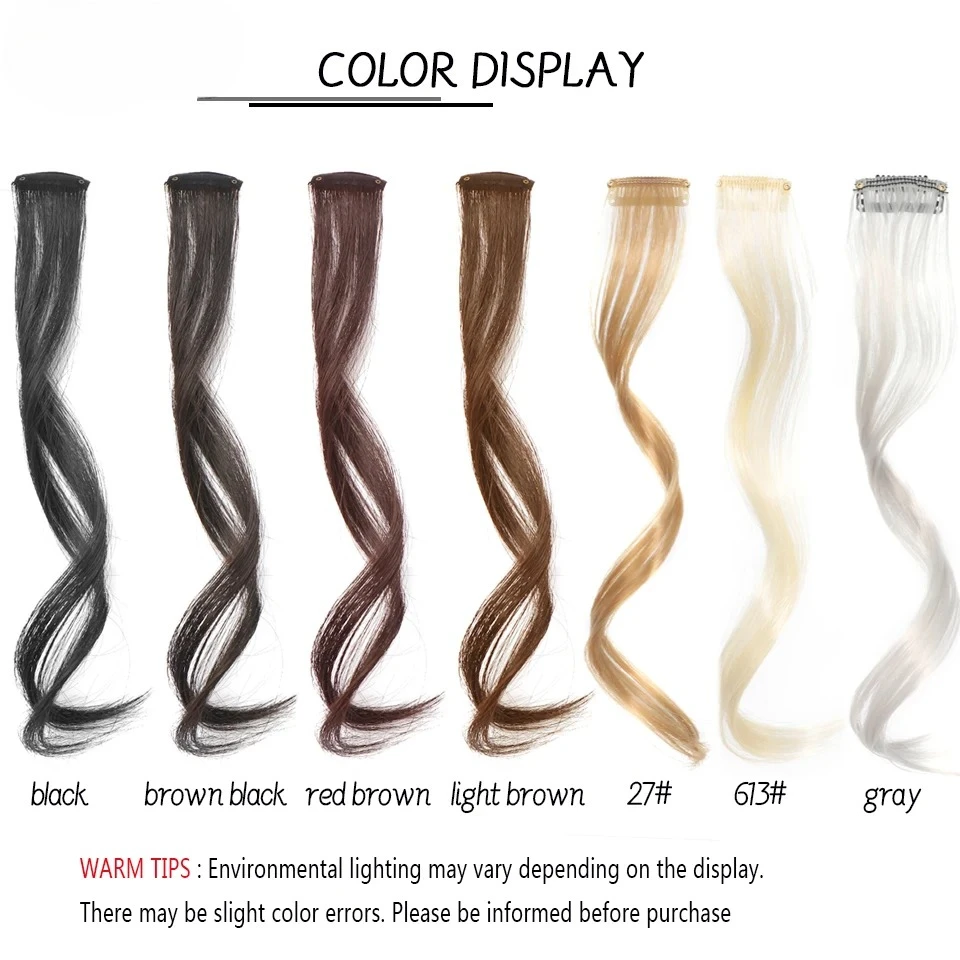 Synthetic Long Natural False Fringe Bangs Clip In on Front Side Fringe Hair Extension Middle Part Fake Fringe for Women