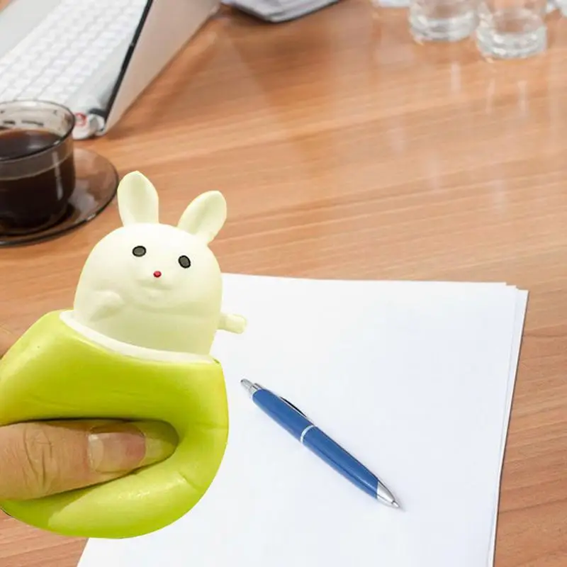 Cute Rabbit Carrot Squeeze Toy Cartoon Surprise Bunny Funny Soft Squishys Doll Sensory Toys for Kids Adults Stress Relief