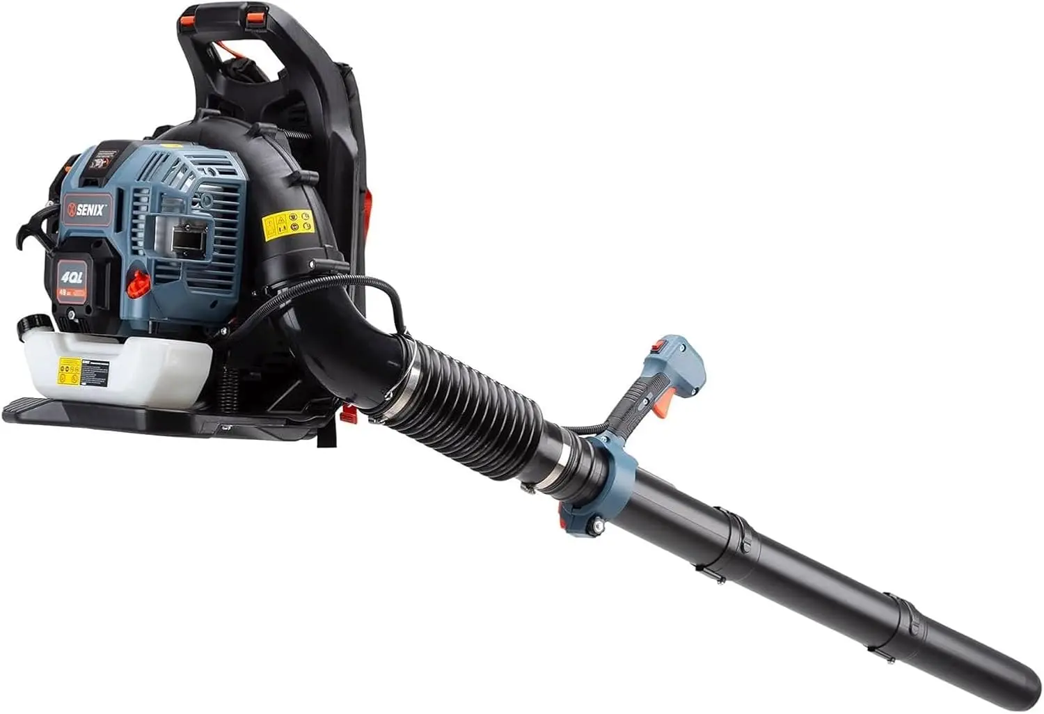 

SENIX 4QL 49 cc 4-Cycle Backpack Gas Leaf Blower, Up to 600 CFM and 200 MPH, Variable Speed, Cruise Control, 18N Blowing Force (