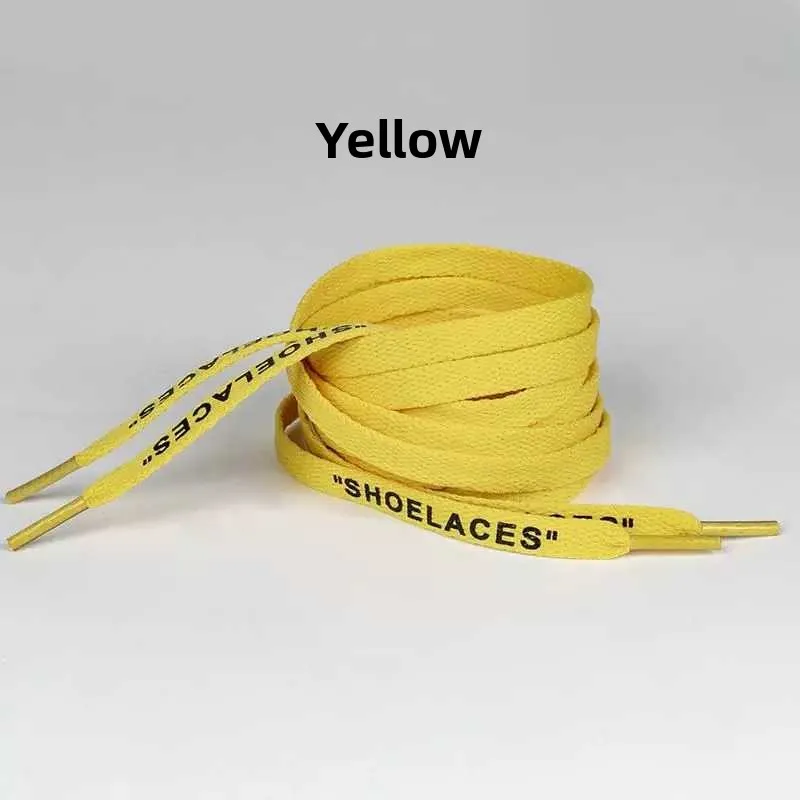 Yellow Shoelaces Sports Shoes Casual Sneakers White Letter Print  Flat Shoelaces Trendy Fashion Men's Clothing - view 3