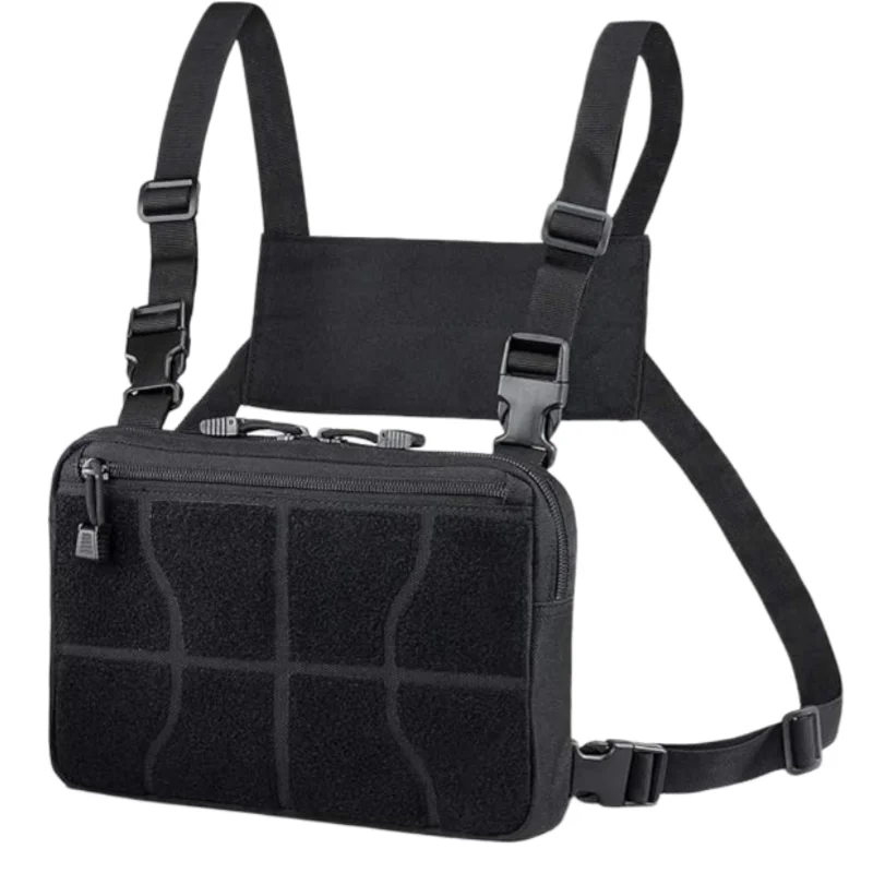 Military Tactical Chest Rig Bag Unisex Adjustable Fanny Pack Multi-Functional Molle Tool Pouch Shoulder Bag Tactical Vest Bag