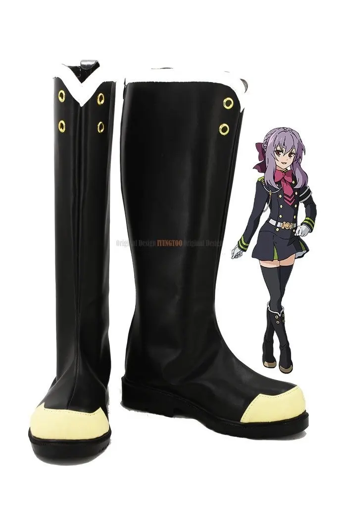 Yuichiro Hyakuya Shoes Cosplay Seraph of the End Yuichiro Hyakuya/Hiiragi Shinoa Cosplay Boots Shoes Custom Made Any Size