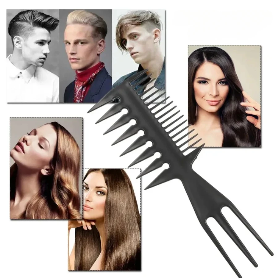 3-In-1 Plastic Combs Thin Wide Tooth Detangling Hair Comb for Women Anti-static Comb for Curly Hair Hairdressing Styling for Men