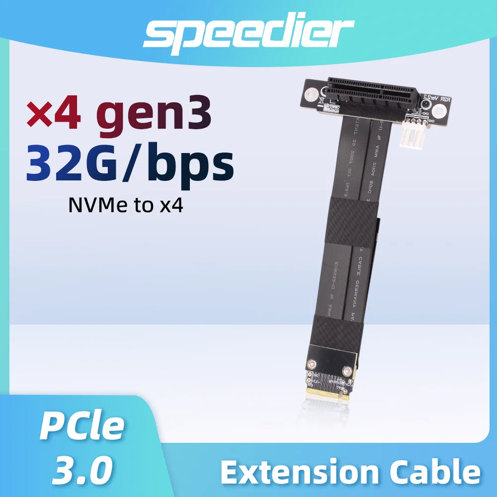

ADT-Link M.2 NVMe To PCI-E 3.0 X4 Extender Adapter Jumper PCIe X4 Cable M2 Turn Right Extension Cable for GPU Graphics Card