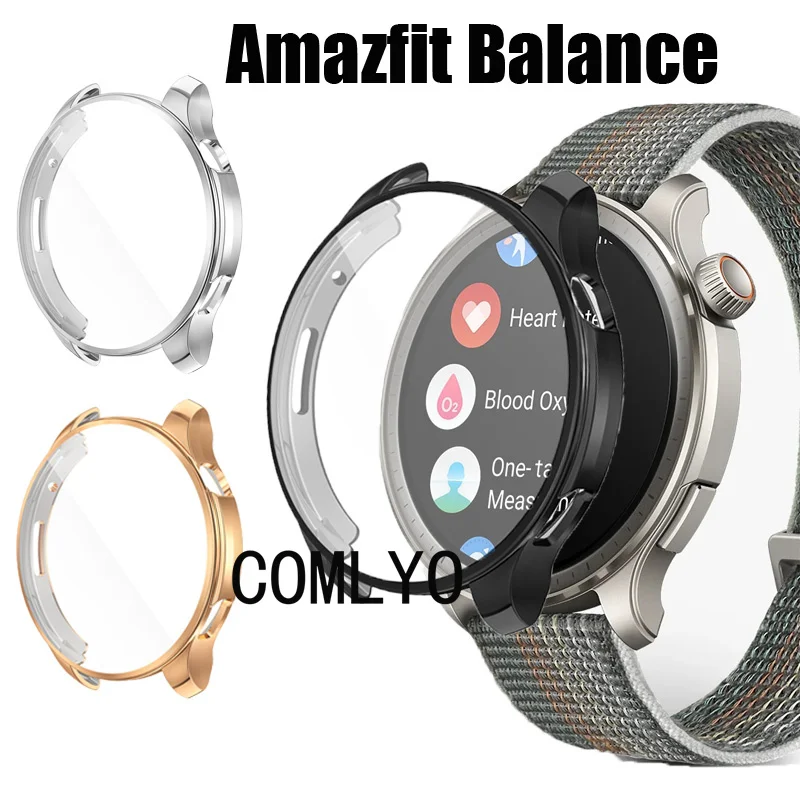 For Amazfit Balance Case TPU Soft Full Cover Protective Bumper Screen Protector