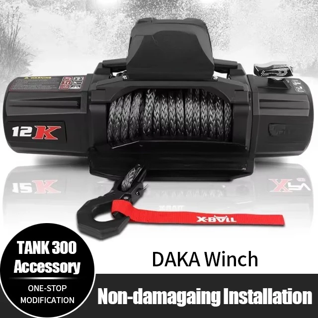 Off Road IP68 Rescue 4x4 12000lbs Wireless Waterproof 12v Off-Road Recovery Electric DAKA Winch for GWM Tank 300 Accessories