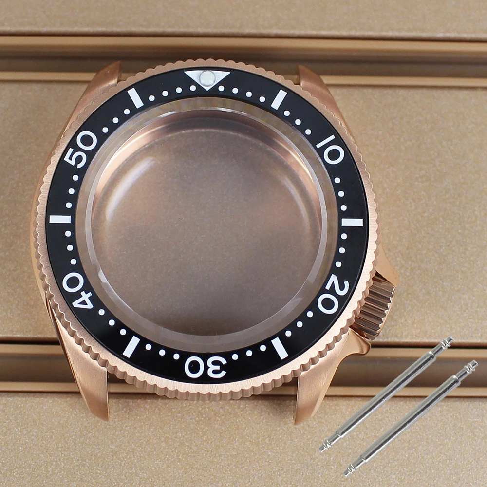 

Корпус часов 38 мм, розовое золото, керамический безель, сапфировое стекло, для модификации SKX, NH35, NH36, 4R36, автоматический механизм, циферблат 28,5 мм, винтовая заводная головка