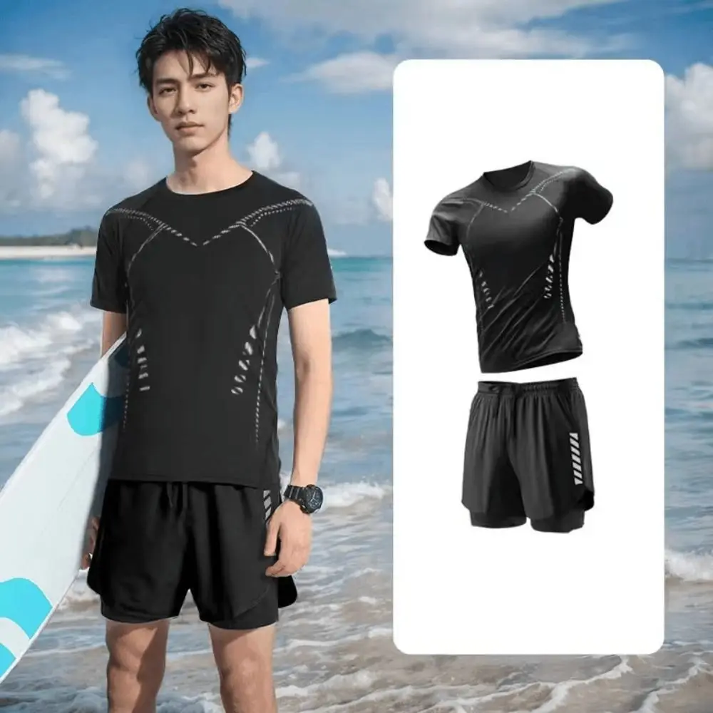 Full Set Men's Swimsuit Anti Awkward Swim Pants Hot Spring Swimwear New Design Quick-Dry Swim Pants Set Men's Swimwear