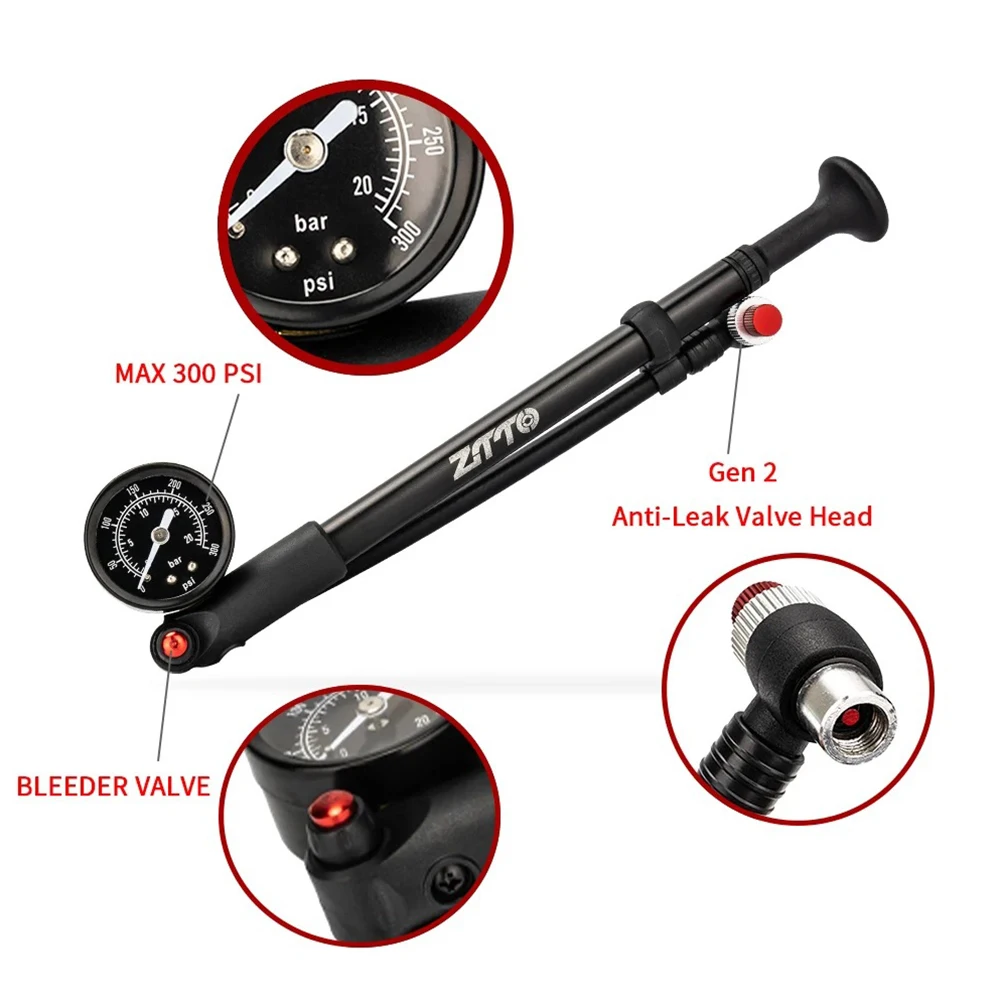 

300PSI велосипедный воздушный насос Schrader Presta клапан портативный велосипедный насос высокого давления для горного велосипеда передняя/задняя подвеска