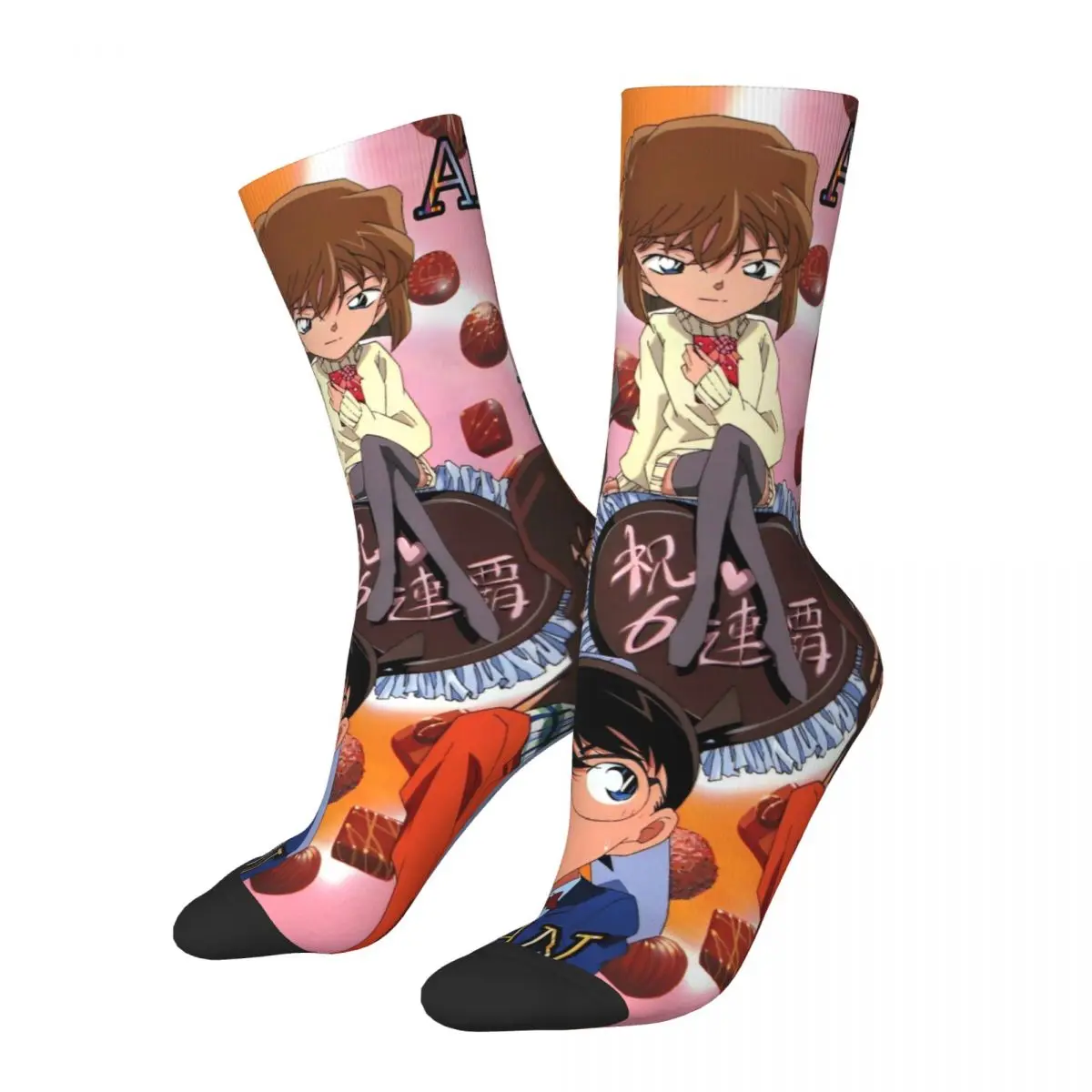 Winter Warm Funny Unisex Detective Conan Cartoon Socks Sweat Absorbing Soccer Socks