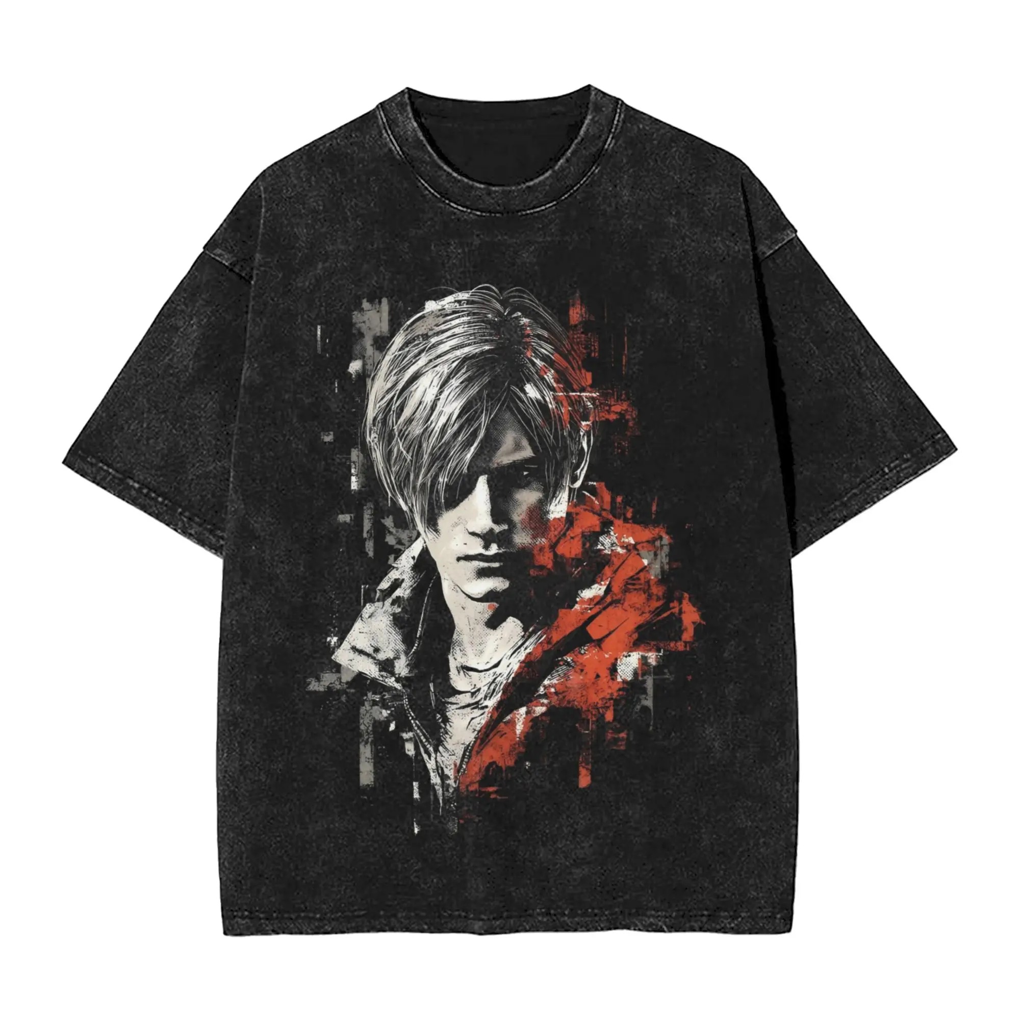 Leon S Kennedy Residents Evils 4 T Shirt Hip Hop Washed Cotton Oversize T-Shirts Retro Men Women Tops Streetwear Tee Shirt