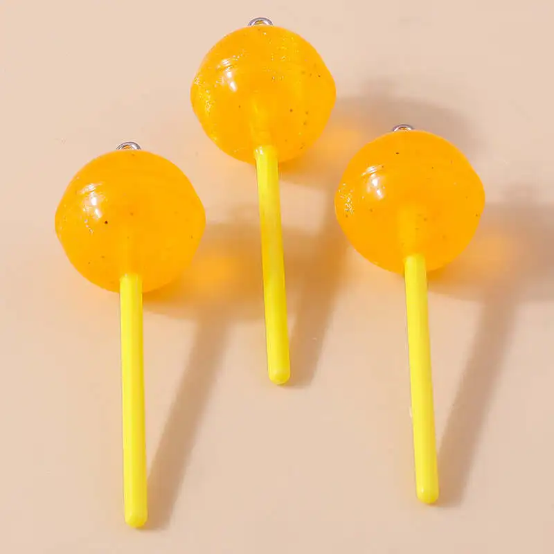 Leslie 10 Stück Harz 3D Süße Bonbon-Lollipop-Anhänger für Ohrringe Halsketten Kawaii Lollipop-Anhänger Handgemachtes Schmuckzubehör – Detail 13
