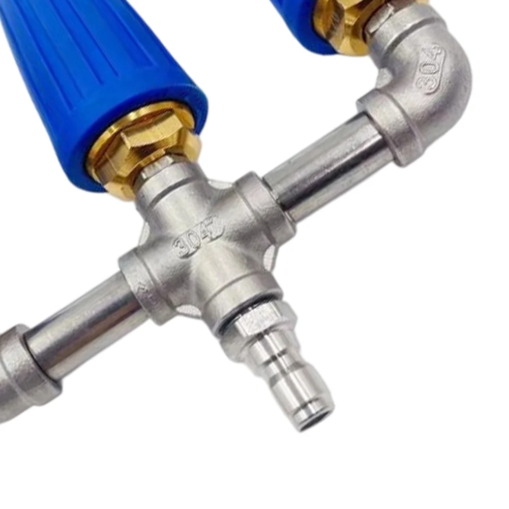 Triple Head Turbo Nozzle for High Pressure Washer 360 Rotation Quick Connect 1/4 Inch Fitting Aluminum Construction