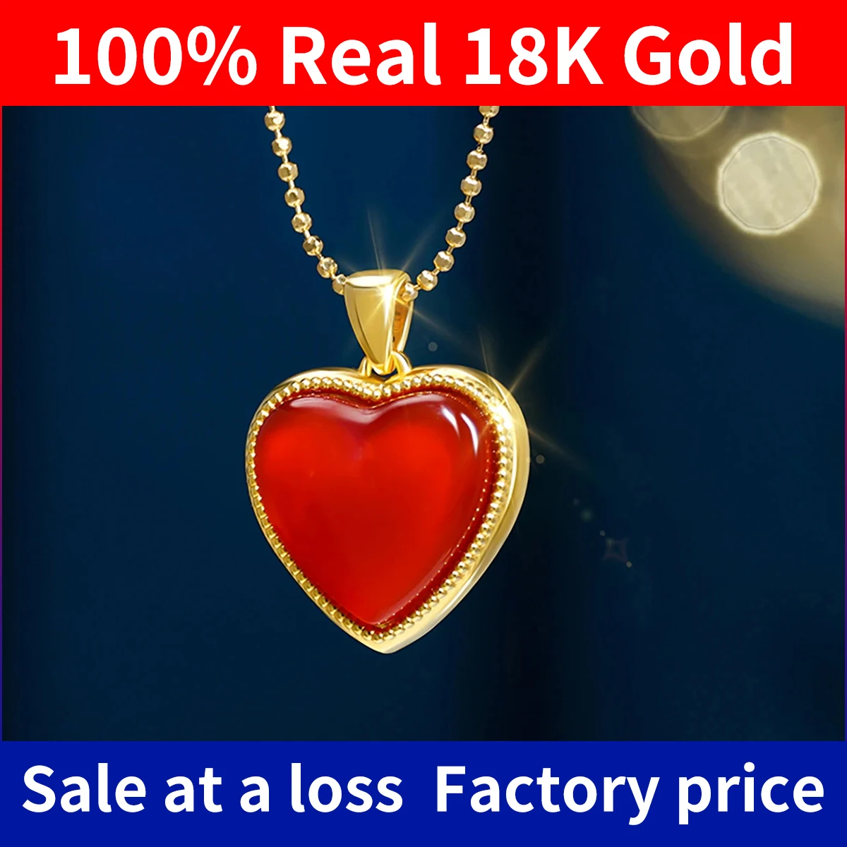 Szjinao 100% Real Gold 18k Natural Agate Necklace For Women Heart Pendant Au750 Pure Original Gold Jewelry With Certificate Sale