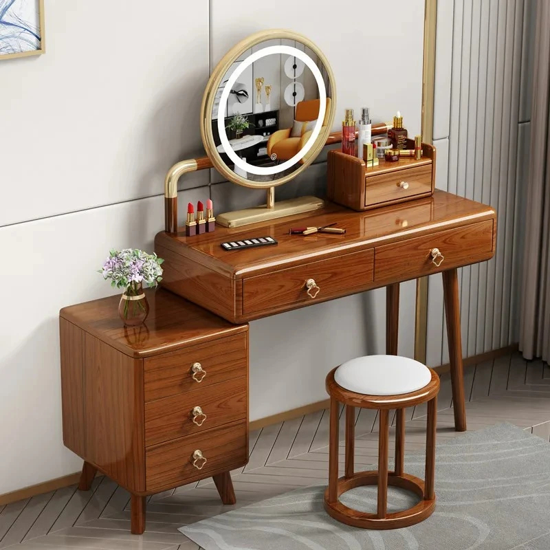 Modern makeup table with mirror Nightstands bedroom chambre bedroom furniture compact vanity chest drawers in the