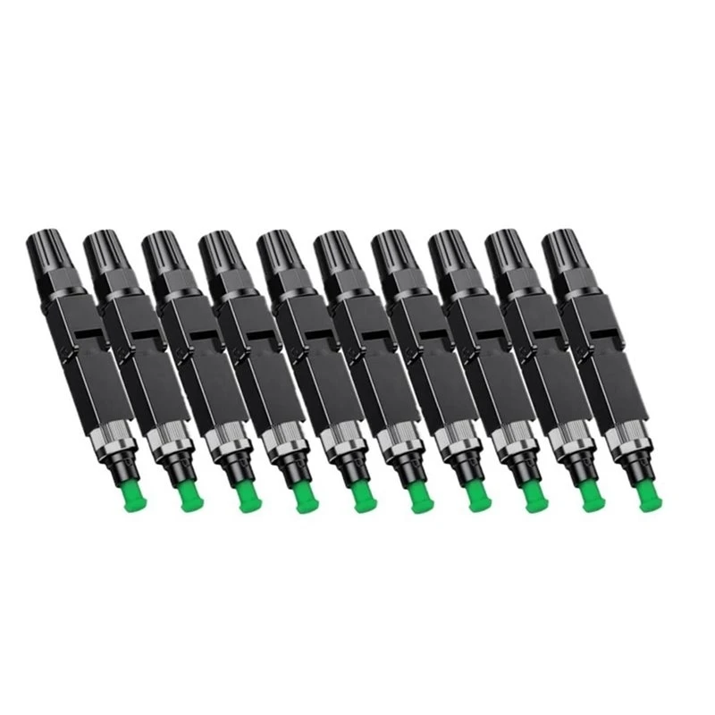 For FTTH Drop Cable Compatible 10PCS For FTTH Pre-Bur Fiber Optic Fast Connector Adapter Mechanical FC APC Quick Connector-AA80