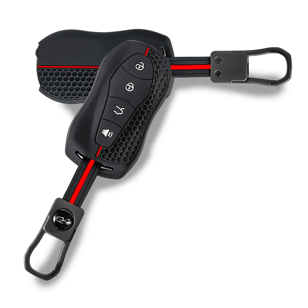 Silicone Car Key Case Cover Protector Fob For Geely Atlas Pro Boyue Tugella Azkarra FY11 Emgrand GS X6 EC7 Keychain Accessories