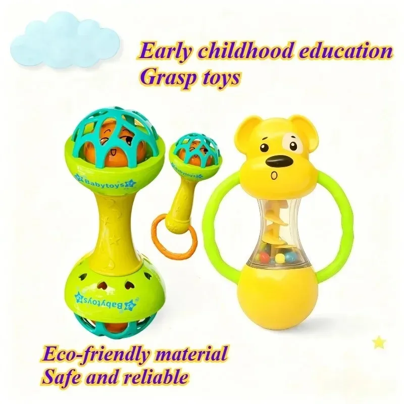 Zabawka dla niemowląt: łóżeczko do potrząsania, puzzle, grzechotka, miękka gumowa zabawka do gryzienia, edukacja sensoryczna, chwytanie, młotek z piaskiem dla niemowląt, trening słuchowy.