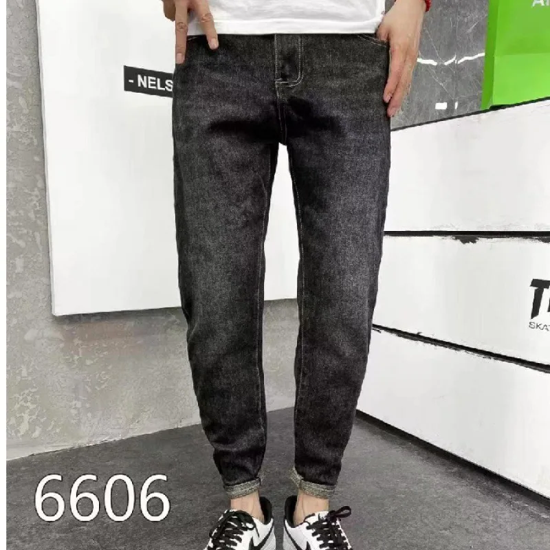 Brand Black Men'S Jeans Autumn And Winter Thick Korean Wash Fashion Casual Pants Fashion Straight Slim Denim Pants