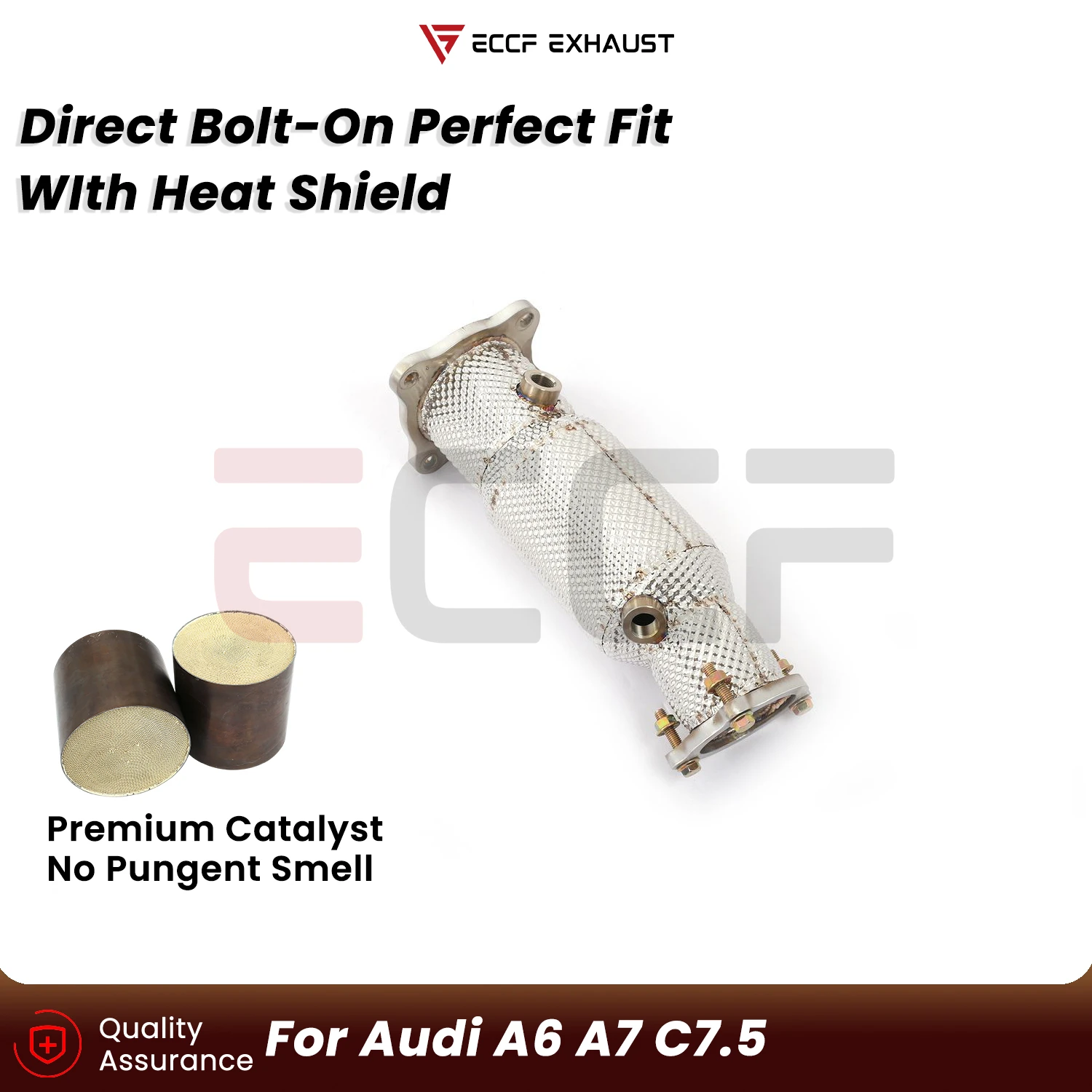 

Sporty Downpipe with Heat Insulation For Audi A6 A7 C7.5 Aggressive Exhaust Sound Plug and Play Upgrade Performance