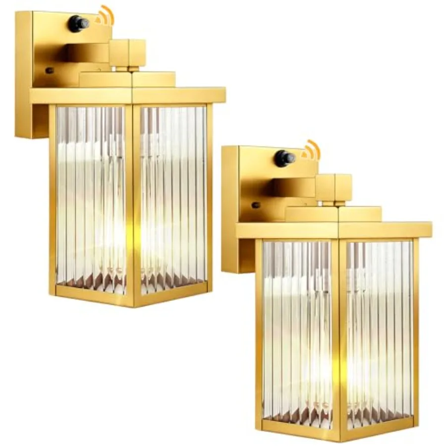 

Комплект из 2 уличных светильников с датчиком от заката до рассвета, водонепроницаемые, с закаленным стеклом, для наружного освещения дома