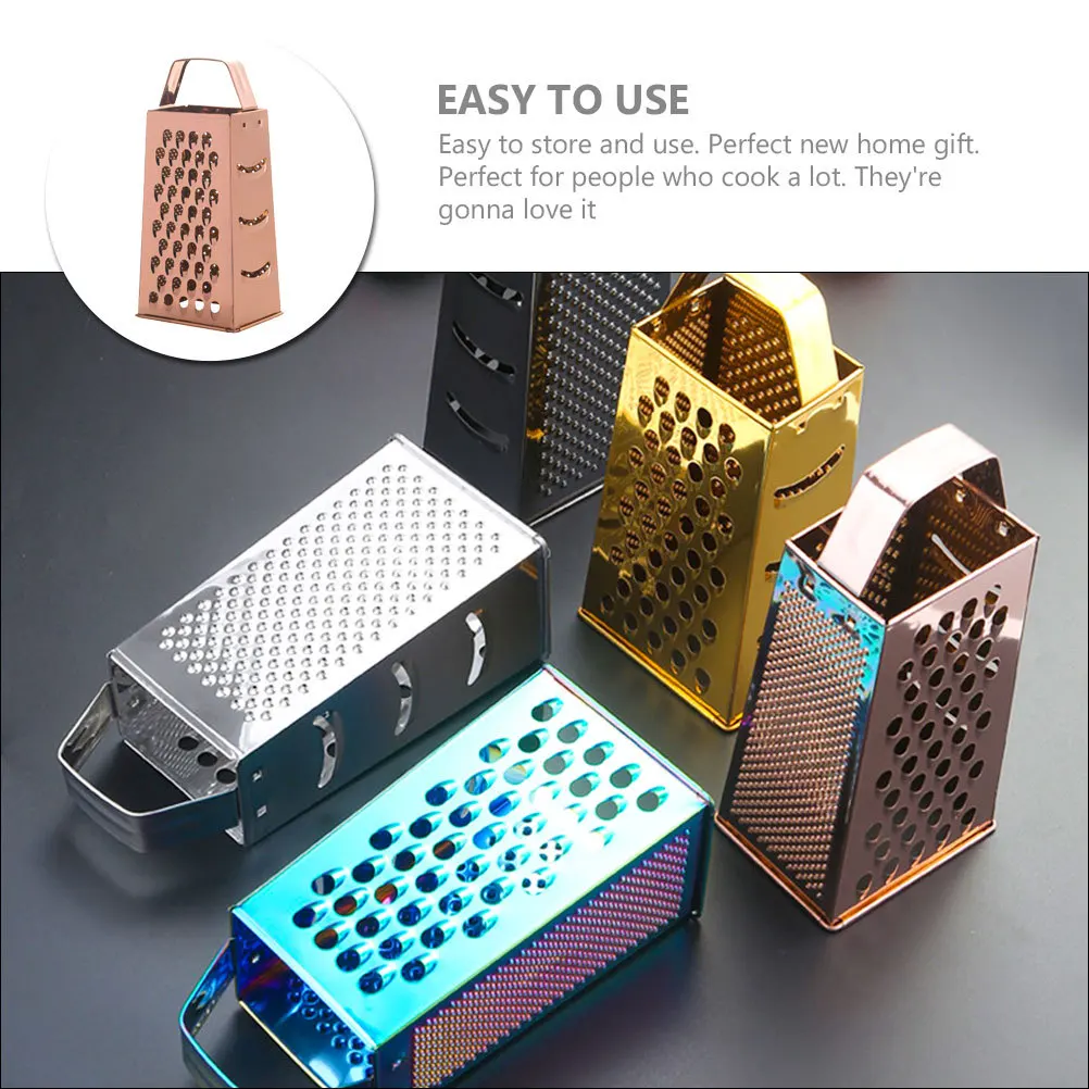 

Stainless Steel Grater 4-Sided Cheese Grating Tool Kitchen Supplies Easy Storage Use for Healthy Life Cheese Grater