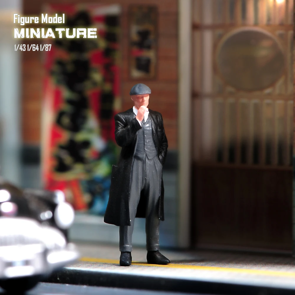 Miniatures Figures 1/87 1/64 1/43 1/24 Smoking Gangster Men 3D Figurine Model Creative Scene Dolls Props For Cars Vehicles Toy - Image 3