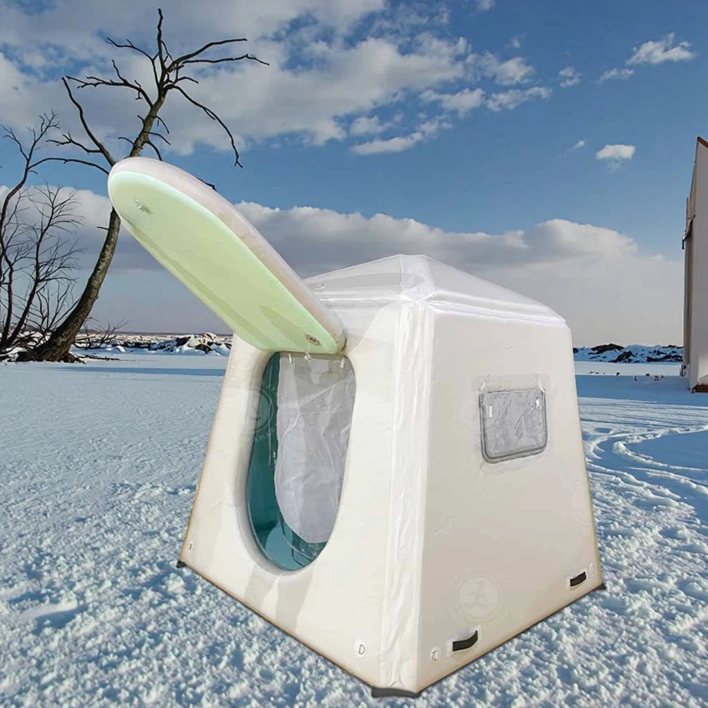 

Factory Wholesale Eco-friendly DWF Materials Inflatable Collapsible Fishing Tent Fish Shelter Portable Ice Fishing Tent for Sale