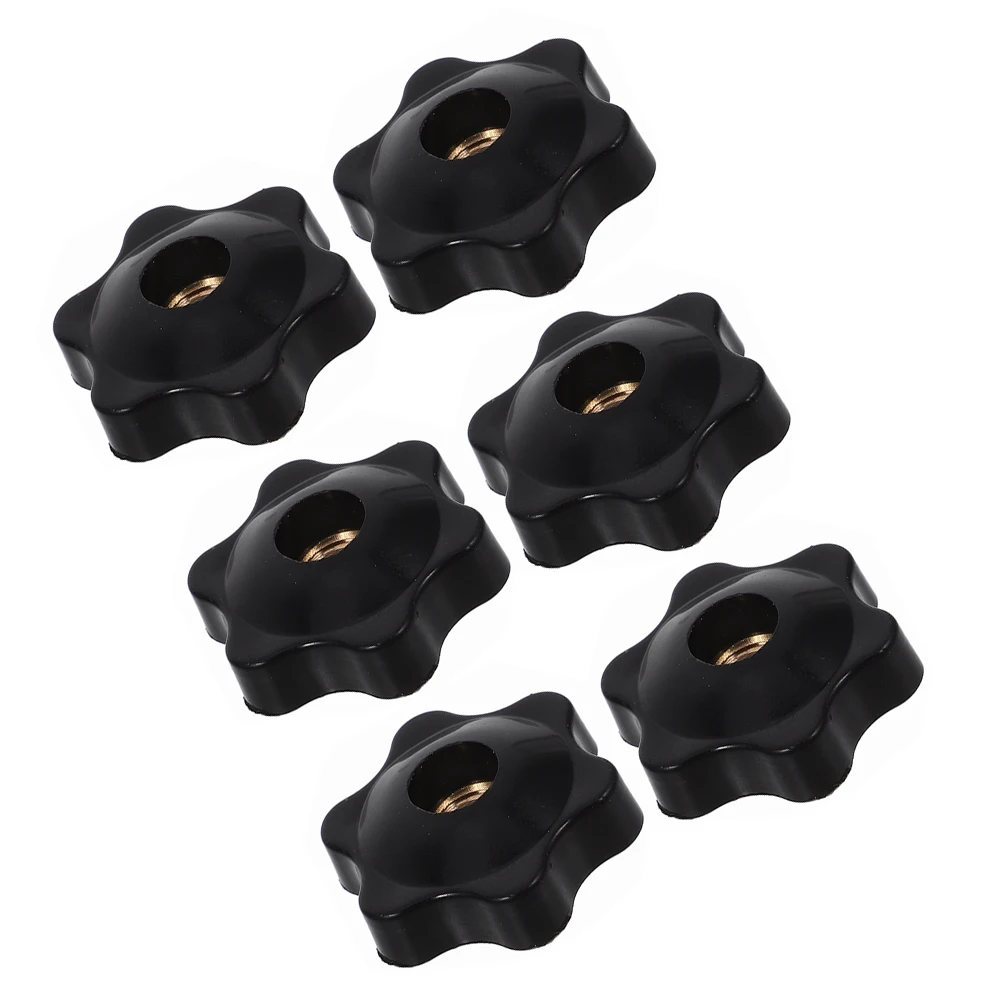 

6pcs Tightening Knob Threaded Antislip Hexagon Grip Tool-Free M8 Grip Clamping Nut Screw-On Knobs Thru Hole Knobs Handle Hand