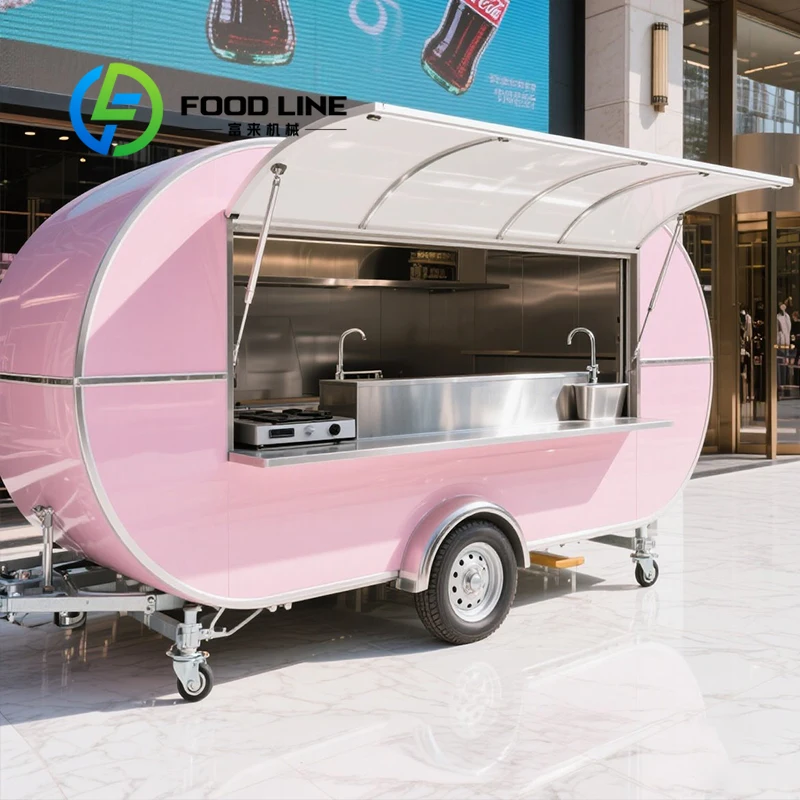 Fully Equipped All In One Portable Food Truck Multi Compartment for Ice Cream Dessert Festivals Turnkey Solution Customize