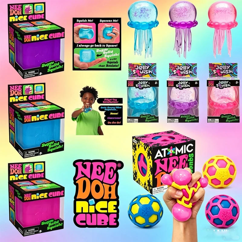 

NeeDoh Squishy Schylling Atomic /;Stress Relief Ball Squishies Blind /Box Stress Relief Toy Sensory NeeDoh Fidget Toy Party Gift