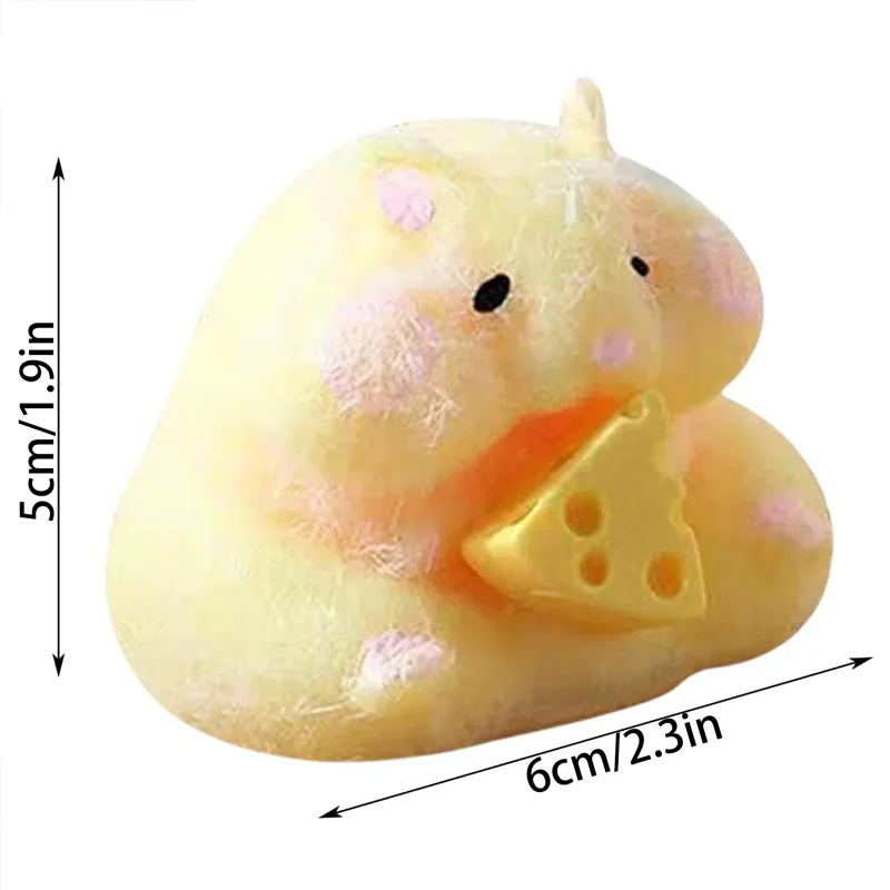 Kawaii Hamster Squeezing Fun Pig Cheese Toy Mud Feeling Squeezing Slow Decompression Toy Party Favors Gifts