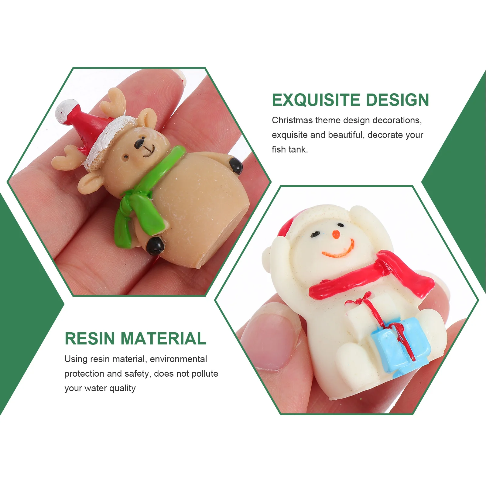 

5Pcs Christmas Ornament Resin Decor Micro Landscape Xmas Desktop Decoration Party Decorative Prop Home Festive Ornament
