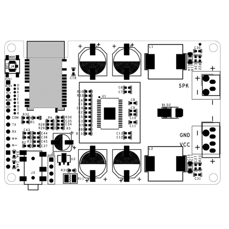 BT 5.2 TWS Pair Box Mono Amplifier Switch EQ Wireless Group Stereo 100W80W Support Serial Port Rename AUX