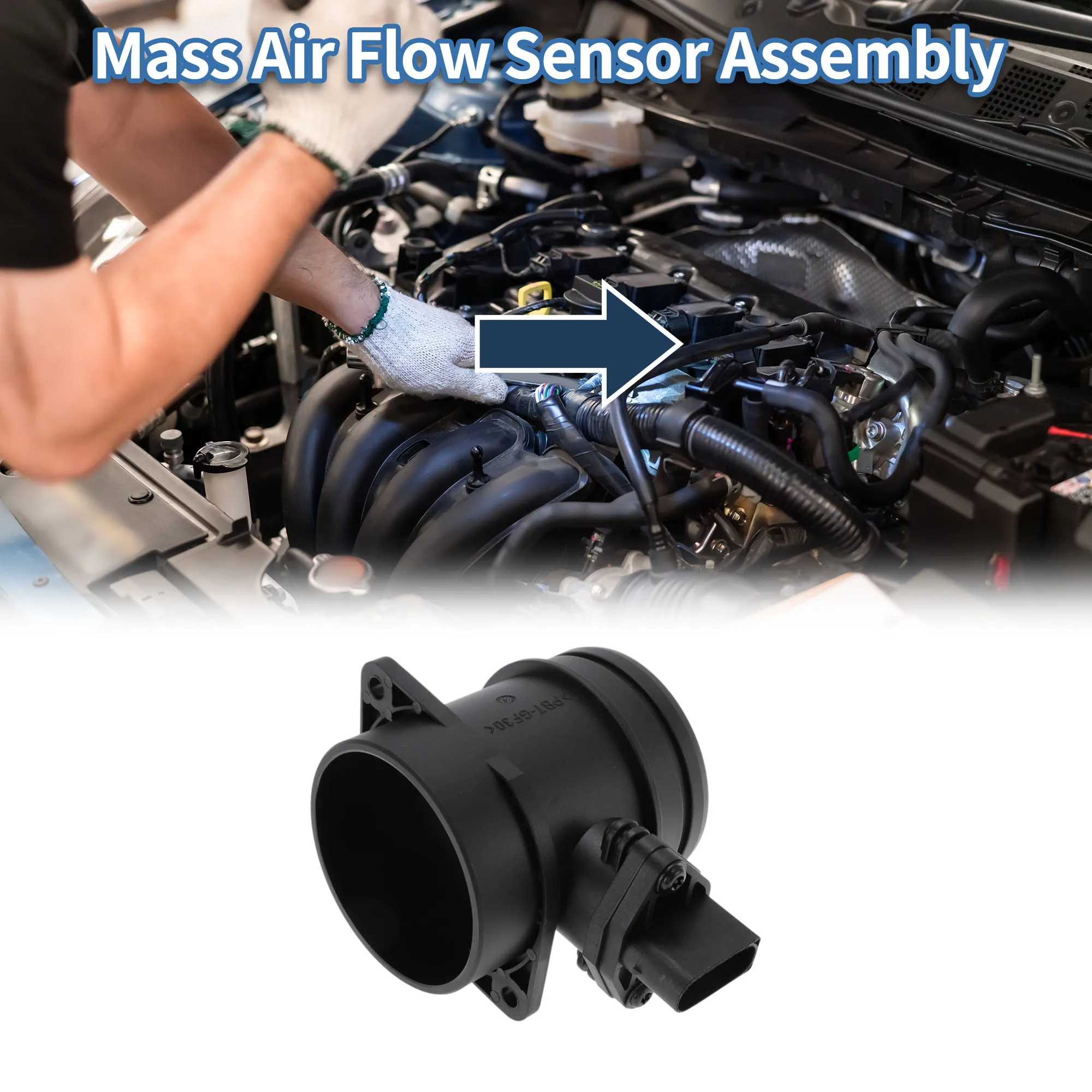 UXCELL Mass Air Flow Sensor Assembly No.13627531702 for Bmw E46 1998-2005 Plastic Metal