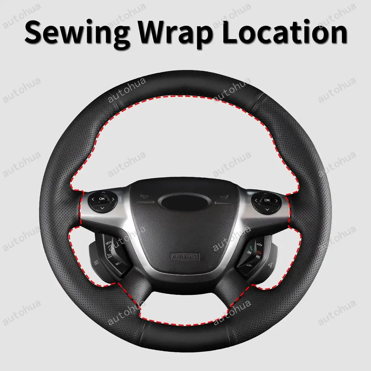 غطاء عجلة القيادة فورد 2013 كوغا/التركيز ST/الهروب // 2012 التركيز Zetec S/التركيز ST/التركيز الكهربائي/C-MAX // 2011 جراند C-MAX/التركيز